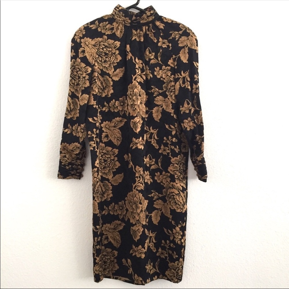 Vintage Oscar De La Renta silk holiday party dress